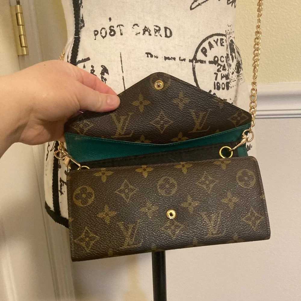 LOUIS VUITTON MONOGRAM GREEN INTERIOR TRIFOLD JOSEPHINE WALLET